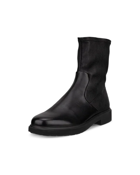 Women's ECCO® Metropole Amsterdam Leather Mid-Cut Boot - Black - M
