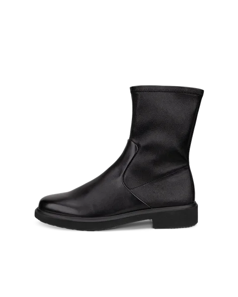 Women's ECCO® Metropole Amsterdam Leather Mid-Cut Boot - Black - O
