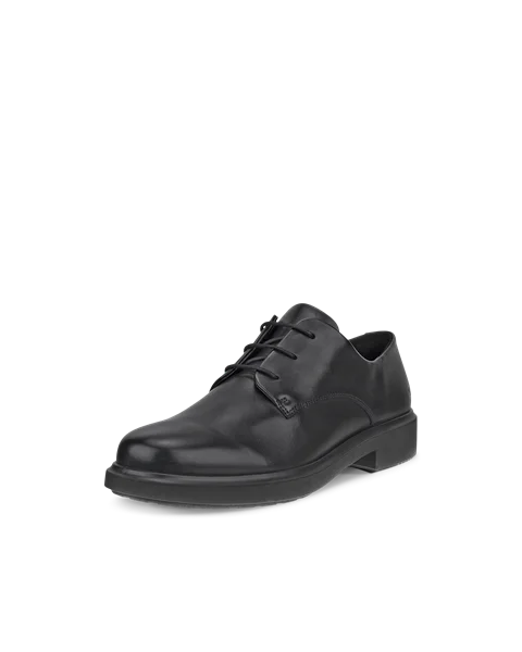 Women's ECCO® Metropole Amsterdam Leather Derby Shoe - Black - M