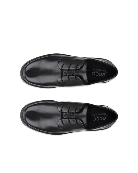 Women's ECCO® Metropole Amsterdam Leather Derby Shoe - Black - Top_Left_Pair