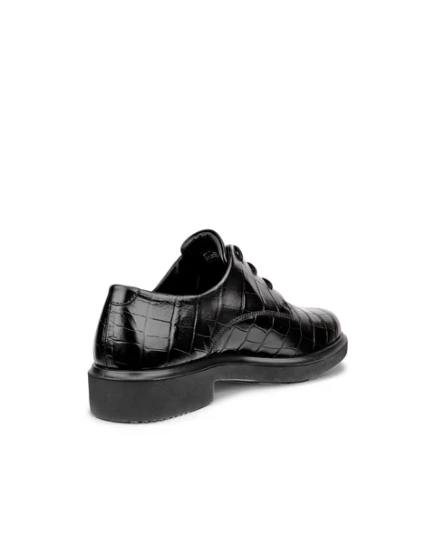 Women's ECCO® Metropole Amsterdam Leather Derby Shoe - Black - B