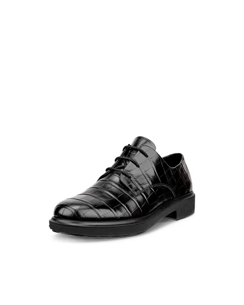 Women's ECCO® Metropole Amsterdam Leather Derby Shoe - Black - M