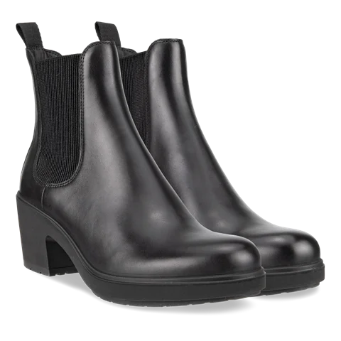 Women's ECCO® Metropole Zurich Leather Chelsea Boot - Black - Pair