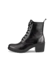 Women's ECCO® Metropole Zurich Leather Lace-Up Mid-Cut Boot - Black - O