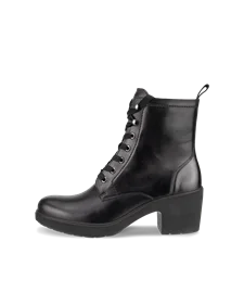 Women's ECCO® Metropole Zurich Leather Lace-Up Mid-Cut Boot - Black - O