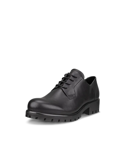 Women's ECCO® Modtray Leather Derby Shoe - Black - M