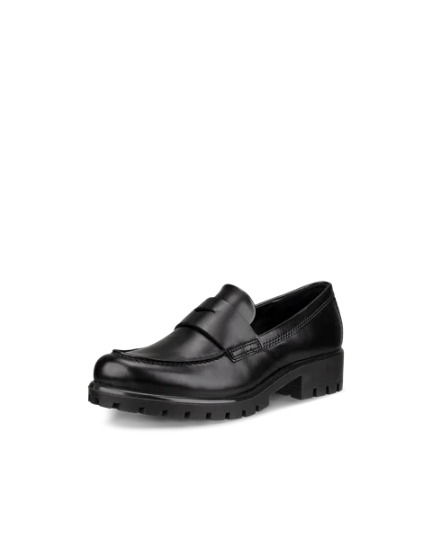 Women's ECCO® Modtray Leather Loafer - Black - M