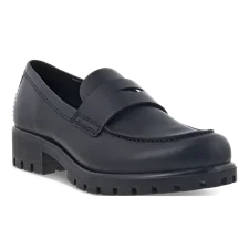 Women's ECCO® Modtray Leather Loafer - Black - Main