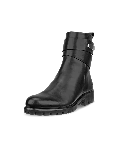 Women's ECCO® Modtray Leather Ankle Boot - Black - M
