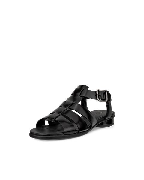 Women's ECCO® Sculpted Alba 25 Leather Heeled Sandal - Black - M