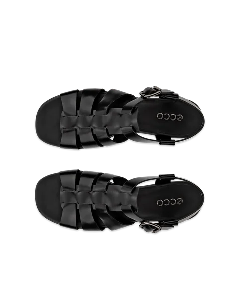 Women's ECCO® Sculpted Alba 25 Leather Heeled Sandal - Black - Top_Left_Pair