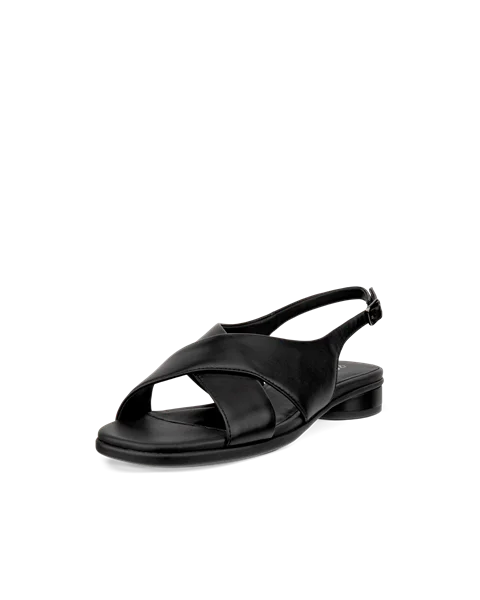 Women's ECCO® Sculpted Alba 25 Leather Heeled Sandal - Black - M