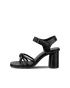 Ženski usnjeni sandali s peto ECCO® Sculpted Alba 65 - črna - O