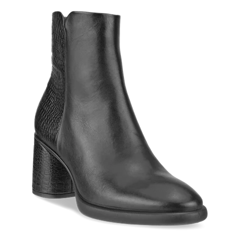 Women's ECCO® Sculpted Lx 55 Leather Mid-Cut Boot - Black - Main