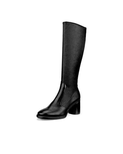 Damskie skórzane wysokie buty ECCO® Sculpted Lx 55 - Czarny - M