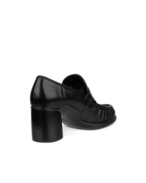 ECCO® Sculpted LX 55 ādas mokasīnveida apavi ar klučveida papēdi sievietēm - Melns - B