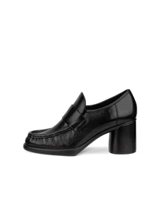 Women's ECCO® Sculpted LX 55 Leather Block-Heeled Loafer - Black - O