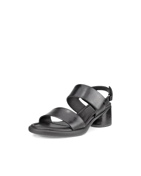 Damskie skórzane sandały na obcasie ECCO® Sculpted Sandal LX 35 - Czarny - M
