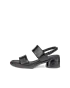 Damskie skórzane sandały na obcasie ECCO® Sculpted Sandal LX 35 - Czarny - O