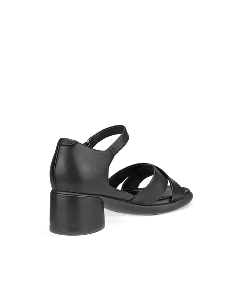 Damskie skórzane sandały na obcasie ECCO® Sculpted Sandal LX 35 - Czarny - B