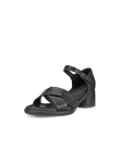 Damskie skórzane sandały na obcasie ECCO® Sculpted Sandal LX 35 - Czarny - M