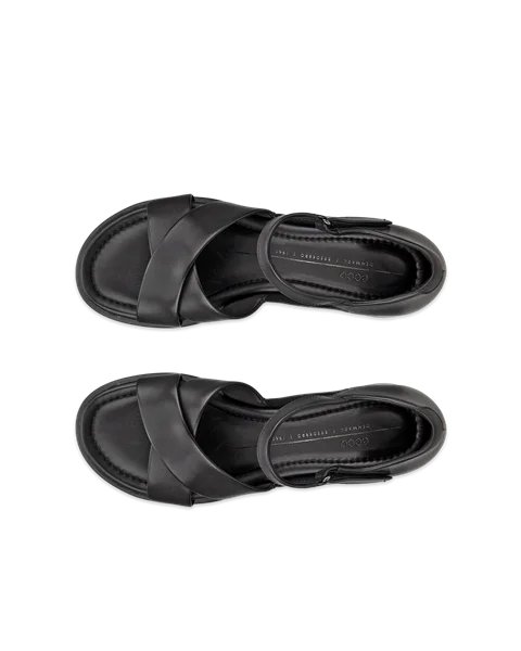 Women's ECCO® Sculpted Sandal LX 35 Leather Heeled Sandal - Black - Top_Left_Pair