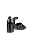 Damskie skórzane sandały na obcasie ECCO® Sculpted Sandal LX 55 - Czarny - B