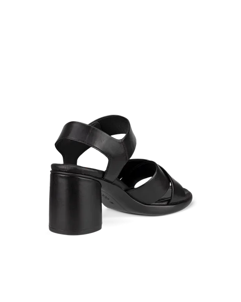 Damskie skórzane sandały na obcasie ECCO® Sculpted Sandal LX 55 - Czarny - B