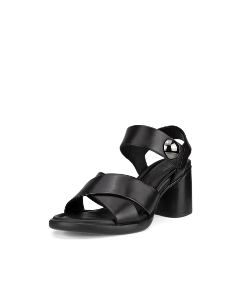 Damskie skórzane sandały na obcasie ECCO® Sculpted Sandal LX 55 - Czarny - M