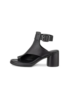 Damskie skórzane sandały na obcasie ECCO® Sculpted Sandal LX 55 - Czarny - O