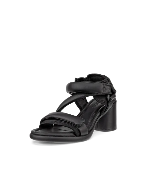 Damskie skórzane sandały na obcasie ECCO® Sculpted Sandal LX 55 - Czarny - M