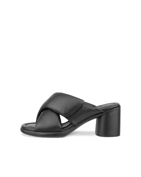 Damskie skórzane sandały na obcasie ECCO® Sculpted Sandal LX 55 - Czarny - O