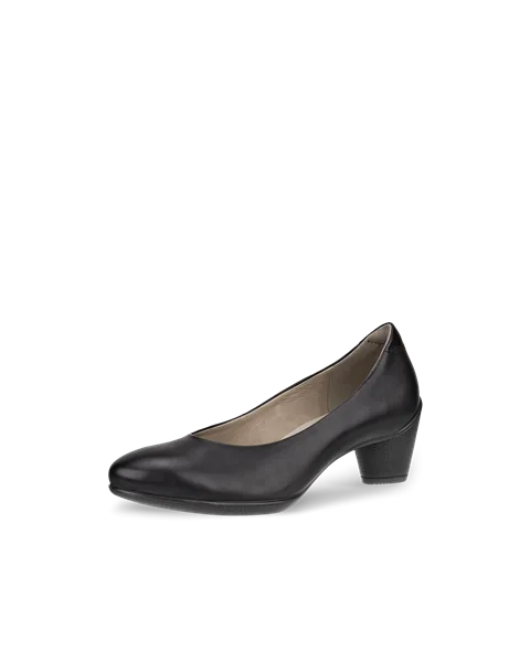 ECCO® Sculptured 45 escarpins en cuir à talon carré pour femme - Noir - M