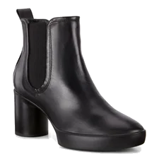 Women's ECCO Shape Sculpted Motion 55 Leather Chelsea Boot Heel - Black - Main