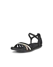 ECCO® Simpil Dames nubuck platte sandaal - Zwart - M