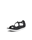 Damskie skórzane sandały na płaskim obcasie ECCO® Simpil - Czarny - M