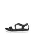 ECCO® Simpil ženske kožne ravne sandale - Crno - O