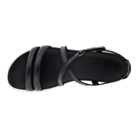 vidne maskine klima ECCO® Simpil flade sandaler i læder til damer | Sort