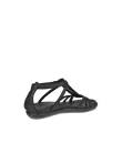 ECCO® Simpil ženske kožne ravne sandale - Crno - B