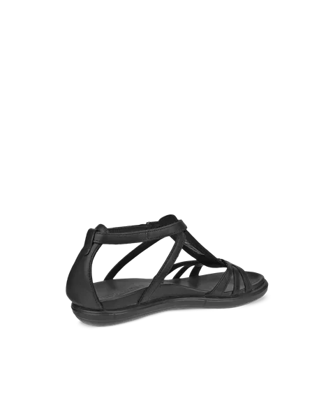Women's ECCO® Simpil Leather Flat Sandal - Black - B