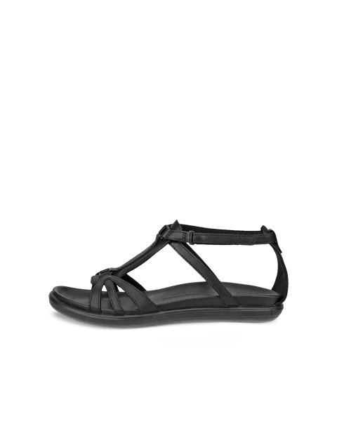 Women's ECCO® Simpil Leather Flat Sandal - Black - O