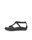 Women's ECCO® Simpil Leather Flat Sandal - Black - O