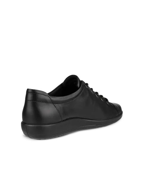 ECCO® Soft 2.0 chaussures de marche en cuir pour femme - Noir - B