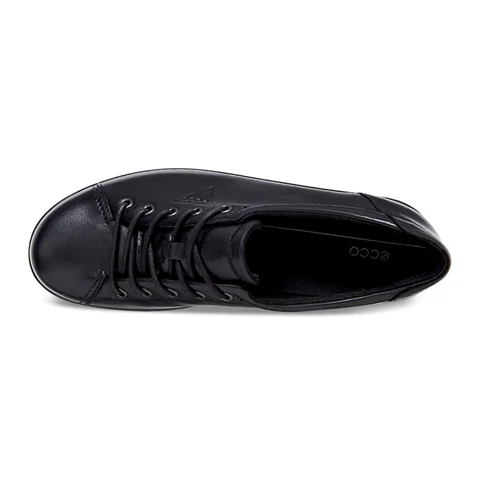 Damskie skórzane sneakersy ECCO® Soft 2.0 - Czarny - Top