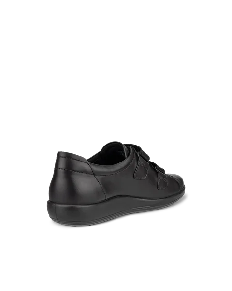 ECCO® Soft 2.0 chaussures de marche en cuir pour femme - Noir - B