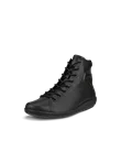 Damskie skórzane wysokie sneakersy ECCO® Soft 2.0 - Czarny - M