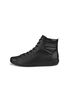 Damskie skórzane wysokie sneakersy ECCO® Soft 2.0 - Czarny - O