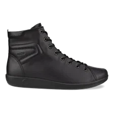 Damskie skórzane wysokie sneakersy ECCO® Soft 2.0 - Czarny - Outside