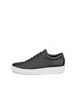 Damskie skórzane sneakersy ECCO® Soft 60 - Czarny - O