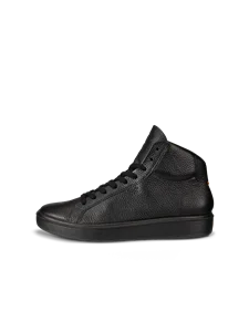 Women's ECCO® Soft 60 Leather High-Top Trainer - Black - O